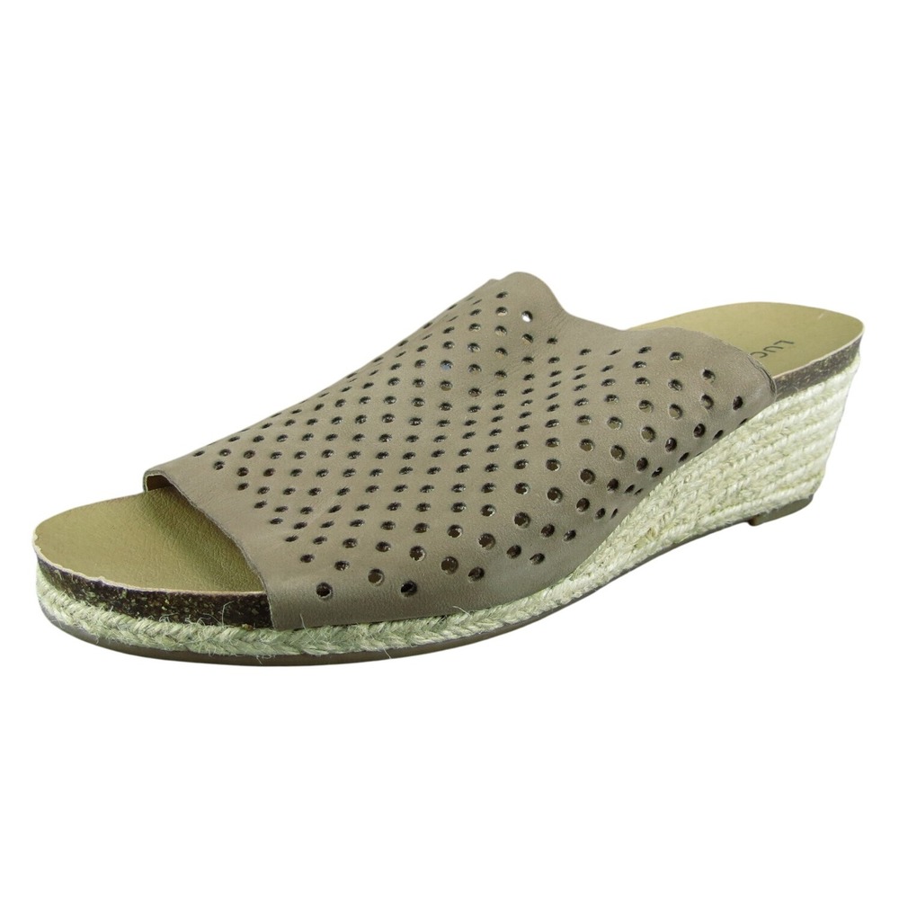 Lucky Brand‎ Jemya Women Slide Sandal Shoes Brown Leather Size 7.5 Medium